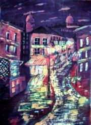 Uliczka z latarniami 48*70