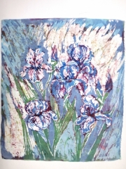 Irysy 43*50, batik na jedwabiu