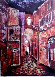 Latarnia /batik na jedwabiu/60*80