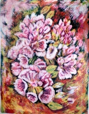 Rododendrony/batik na jedwabiu 54*70