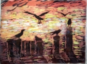 Gdynia 46*35 batik na jedwabiu