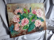 Różowe dalie/50*40
