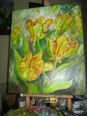 Tulipany papuzie/50*60